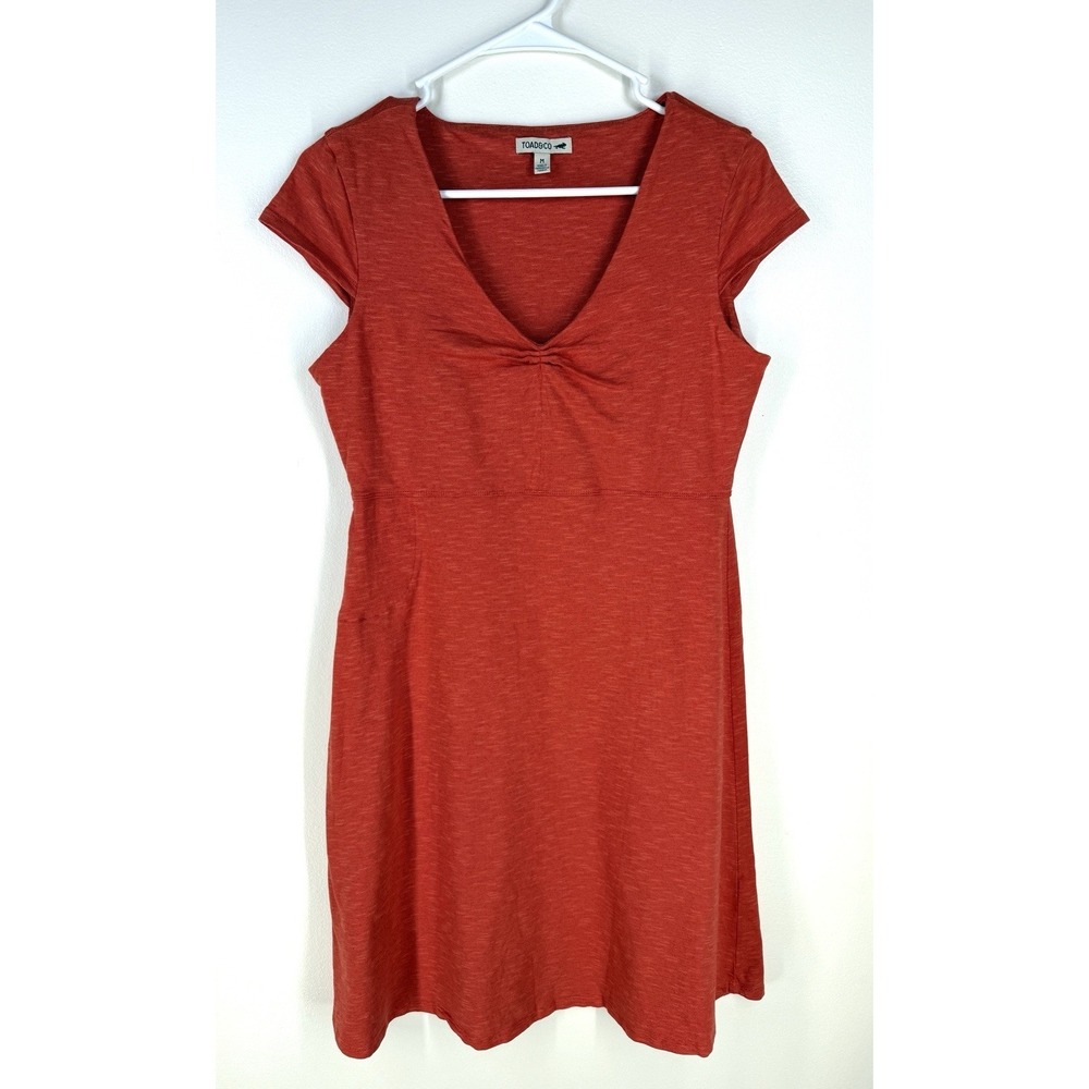 toad and co womens Rosemarie dress Medium Organic Cotton Tencel Stretch V-neck